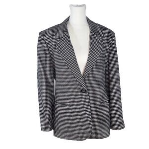 Vintage Courtenay Houndstooth Women’s One Button Blazer Size 8